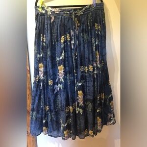 Floral Blue Maxi Skirt